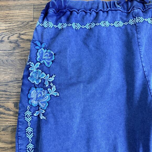 Sundance Faded Fields Floral Embroidered Joggers XXL Boho Cottagecore Floral - Picture 3 of 7